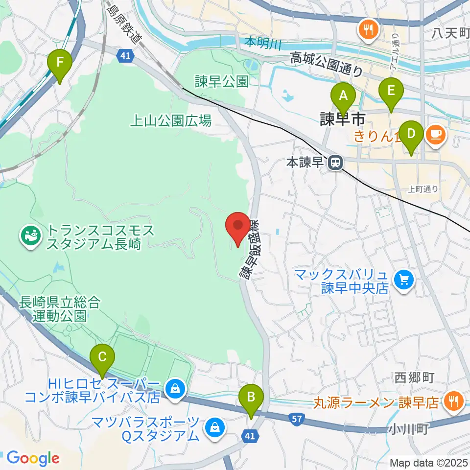 エフエム諫早 レインボーFM周辺のコンビニエンスストア一覧地図