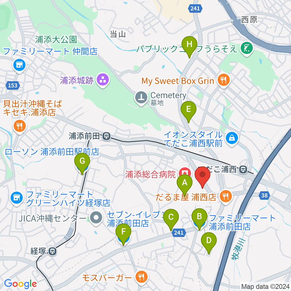 FM21周辺のコンビニエンスストア一覧地図