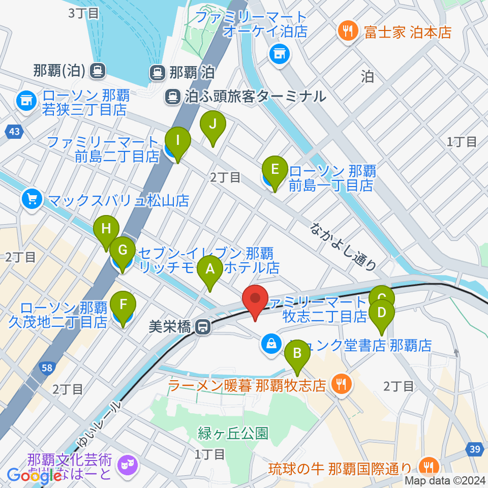 fm那覇周辺のコンビニエンスストア一覧地図