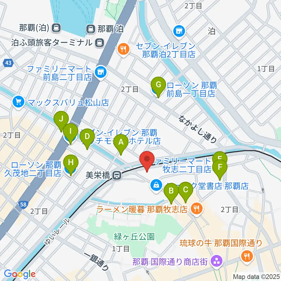 fm那覇周辺のコンビニエンスストア一覧地図