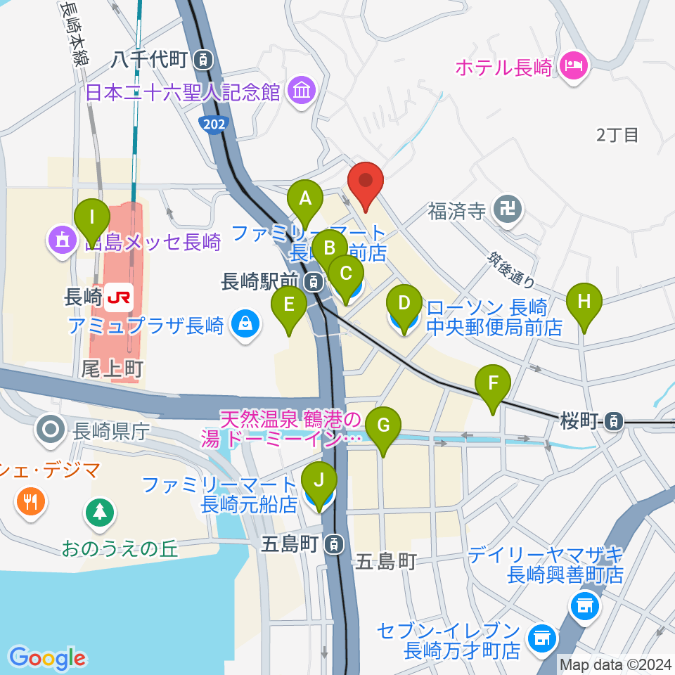 長崎市民FM周辺のコンビニエンスストア一覧地図