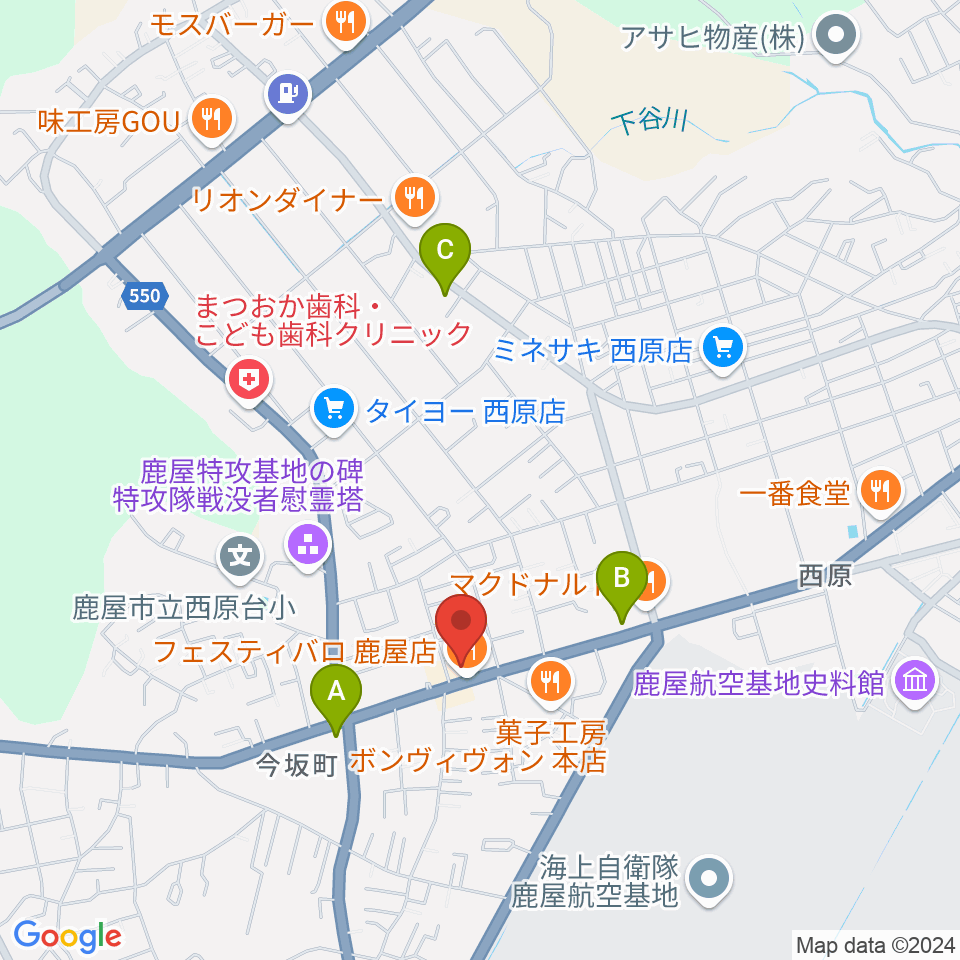 FMかのや周辺のコンビニエンスストア一覧地図