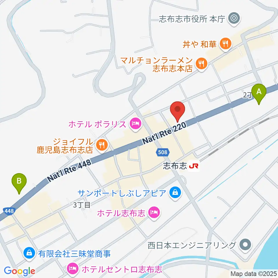 FM志布志周辺のコンビニエンスストア一覧地図