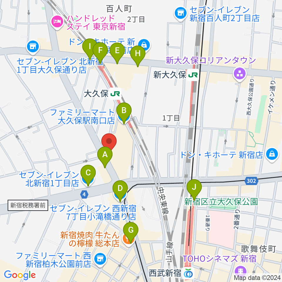 Vantage周辺のコンビニエンスストア一覧地図