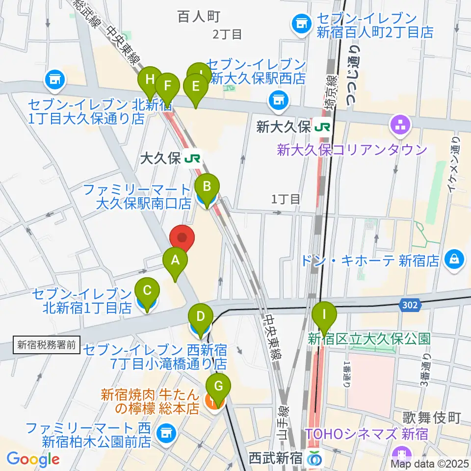 Vantage周辺のコンビニエンスストア一覧地図