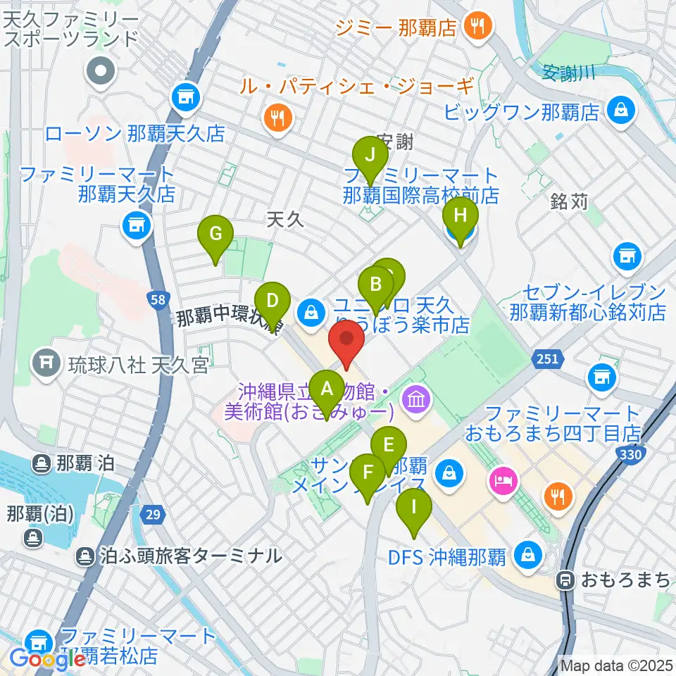 FMレキオ周辺のコンビニエンスストア一覧地図