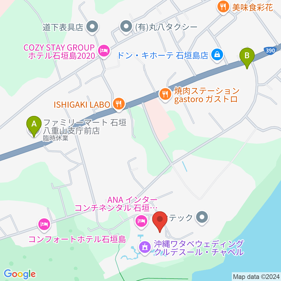 FMいしがきサンサンラジオ周辺のコンビニエンスストア一覧地図