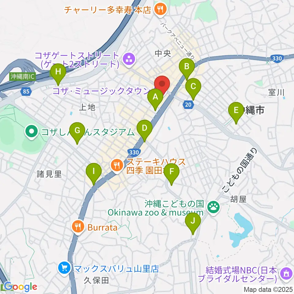 オキラジ周辺のコンビニエンスストア一覧地図