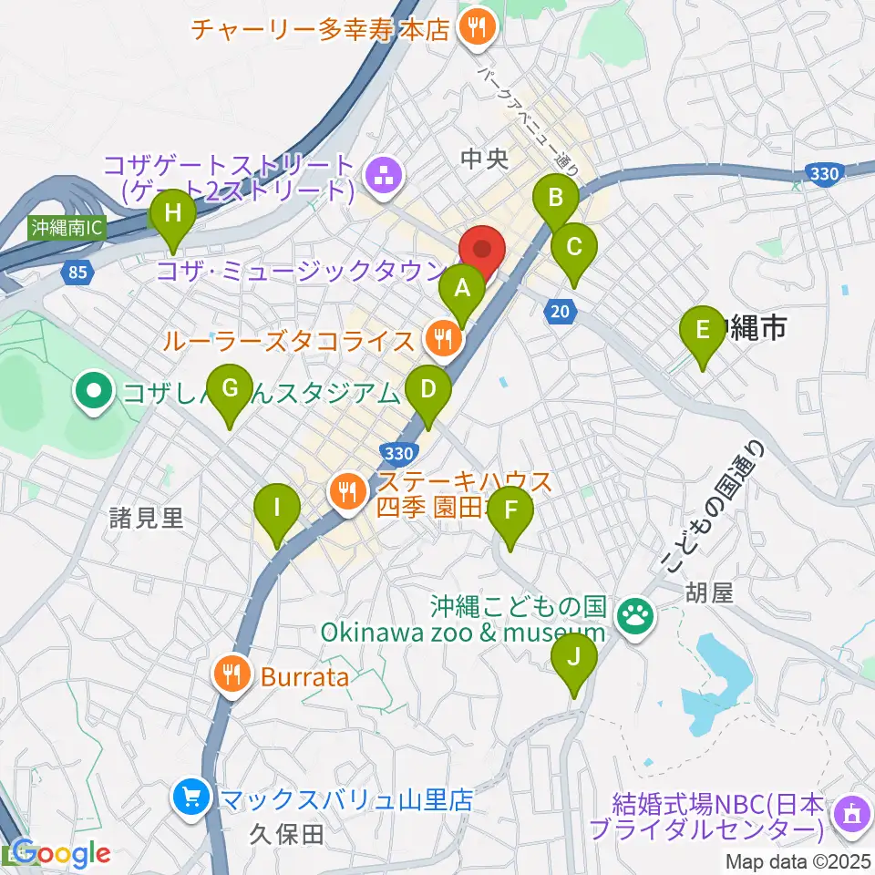 オキラジ周辺のコンビニエンスストア一覧地図