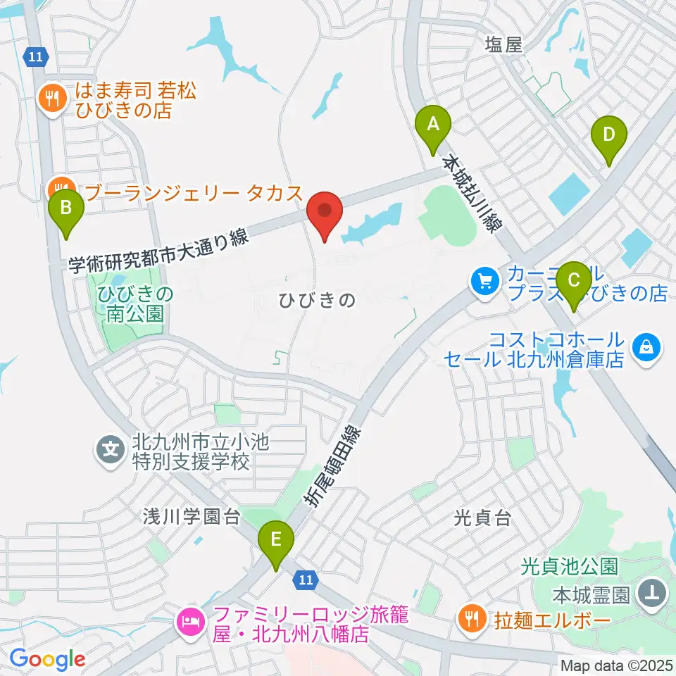 エアーステーションひびき周辺のコンビニエンスストア一覧地図