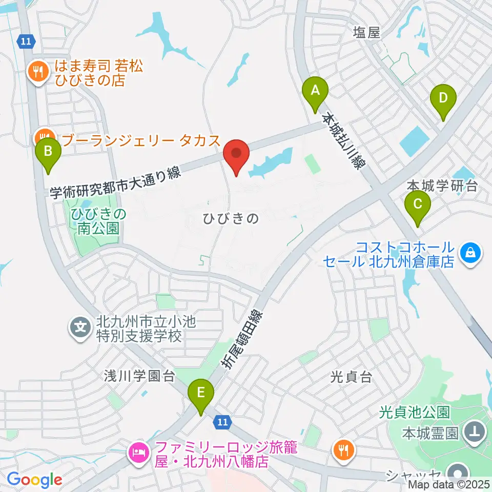 エアーステーションひびき周辺のコンビニエンスストア一覧地図