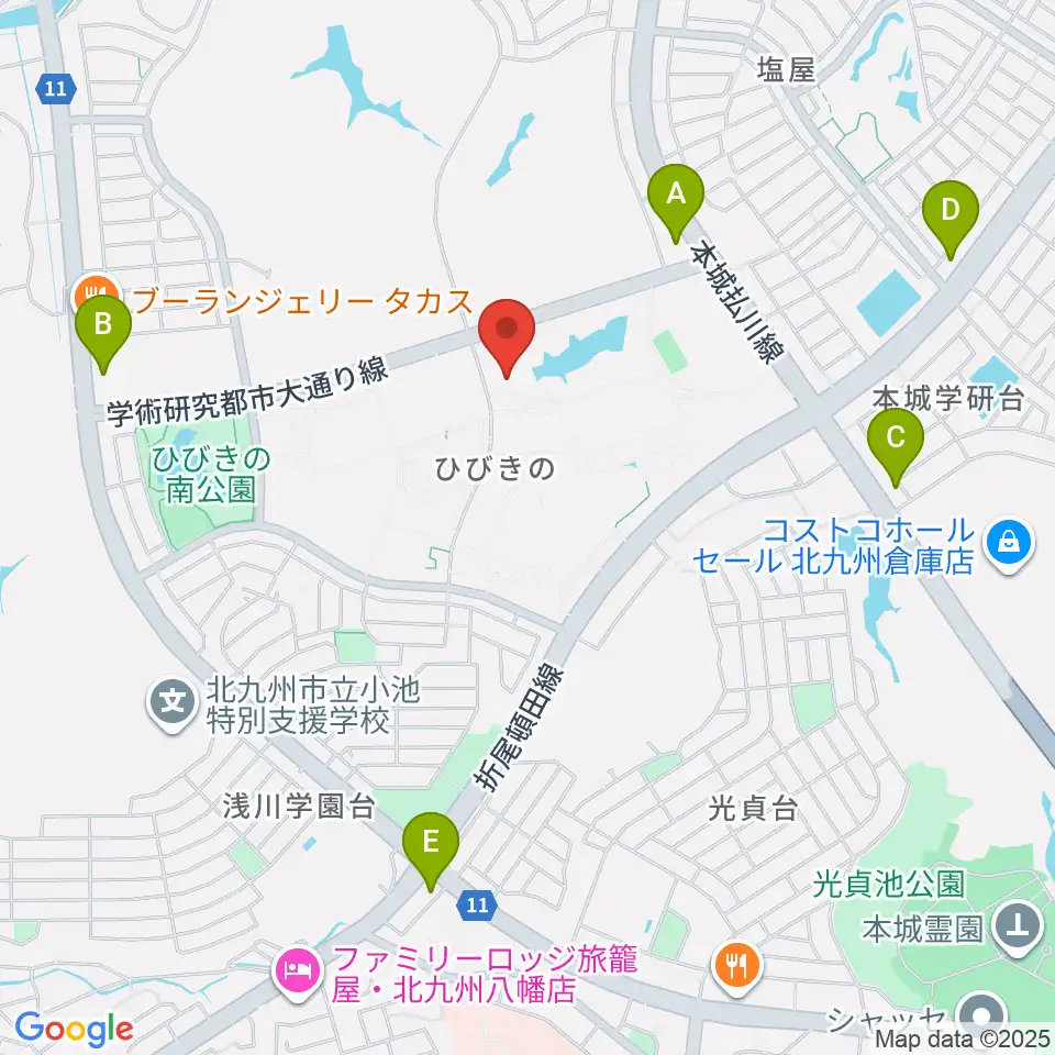 エアーステーションひびき周辺のコンビニエンスストア一覧地図