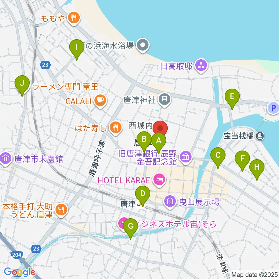 FMからつ周辺のコンビニエンスストア一覧地図