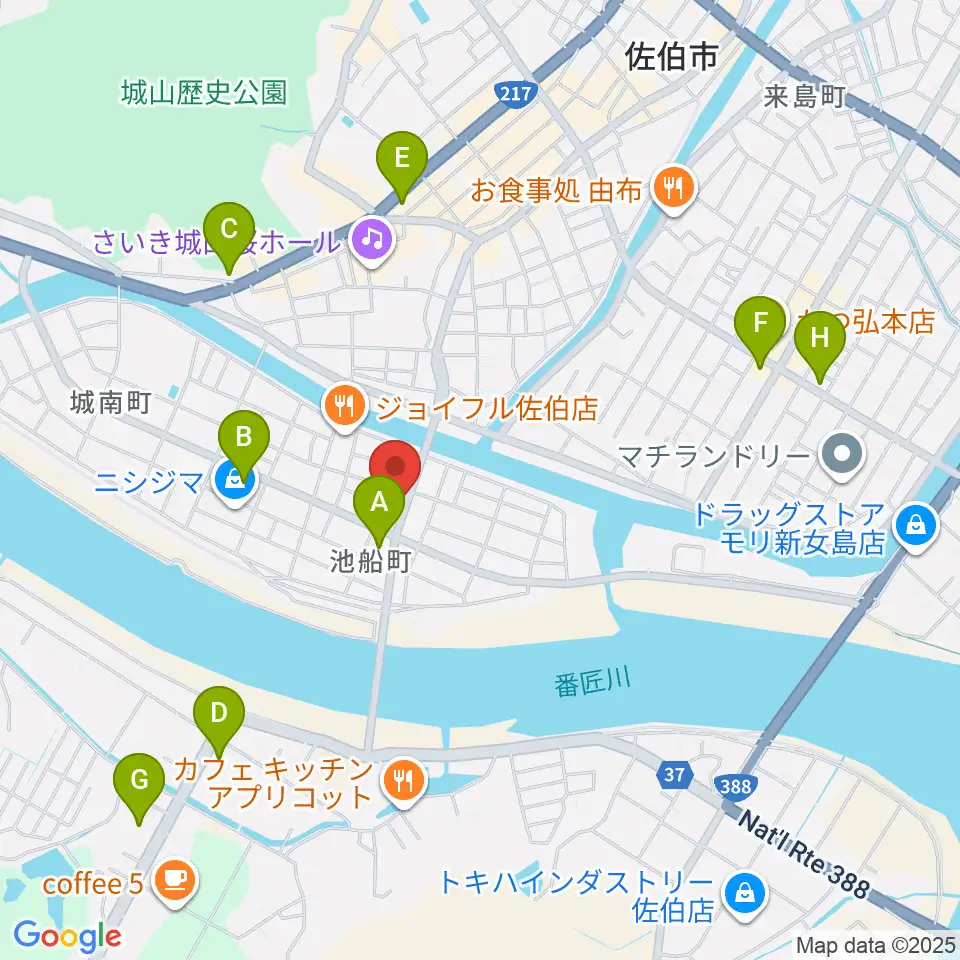 エフエム佐伯周辺のコンビニエンスストア一覧地図