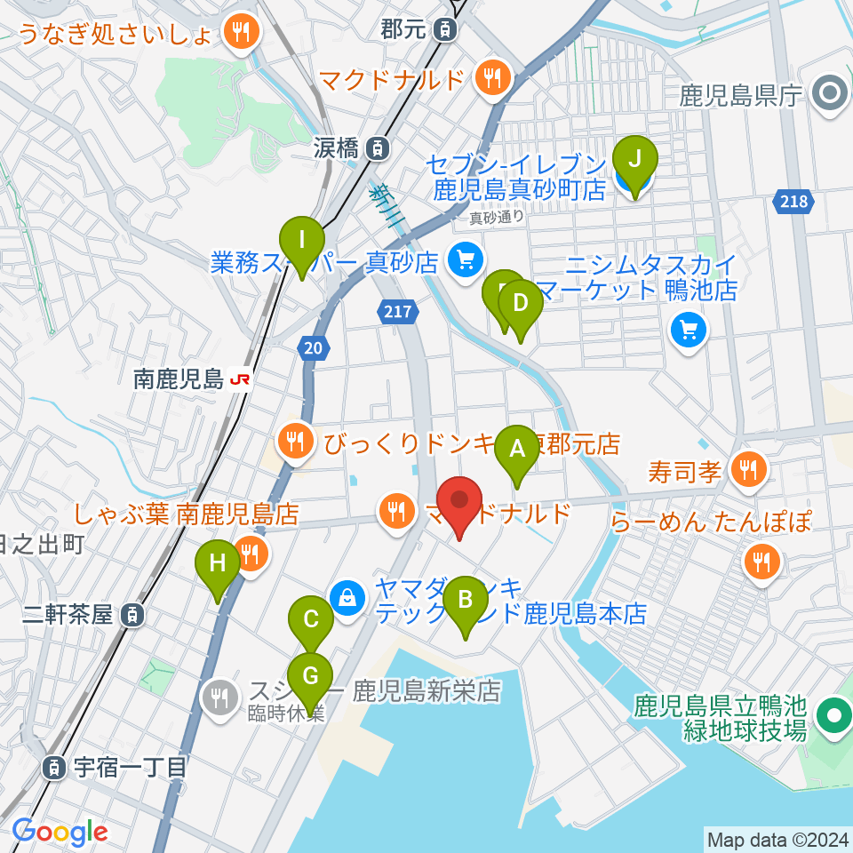 FMぎんが周辺のコンビニエンスストア一覧地図