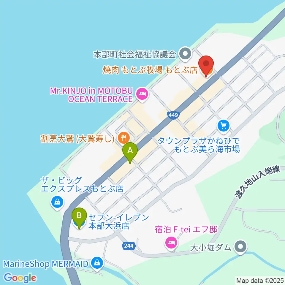 ちゅらハートFMもとぶ周辺のコンビニエンスストア一覧地図