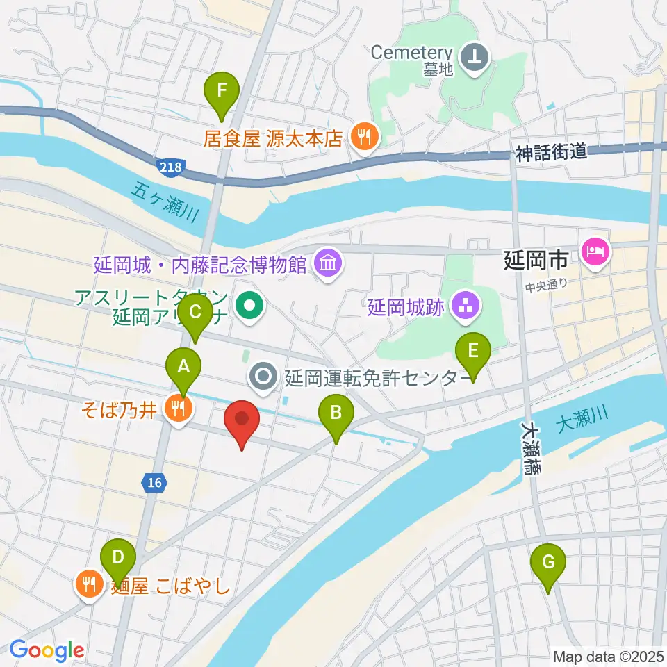 FMのべおか周辺のコンビニエンスストア一覧地図