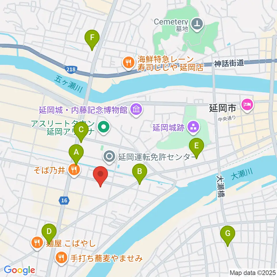 FMのべおか周辺のコンビニエンスストア一覧地図