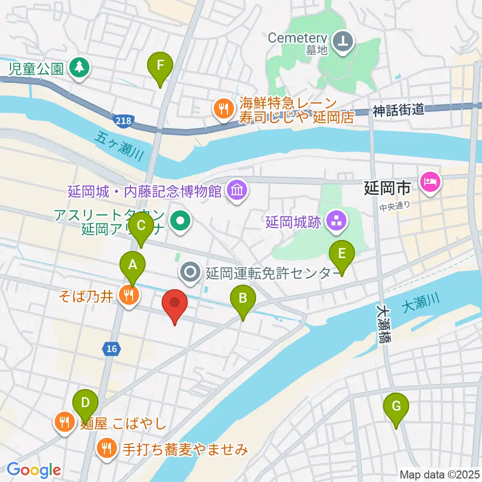 FMのべおか周辺のコンビニエンスストア一覧地図