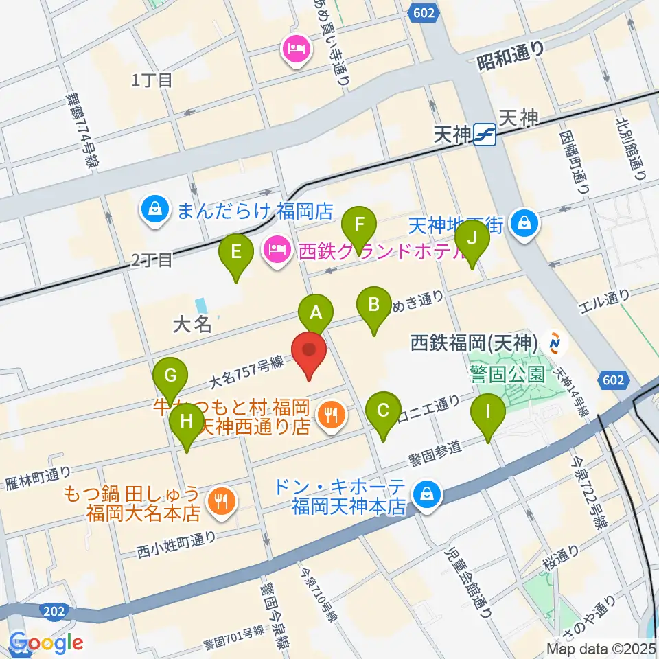 コミュニティラジオ天神周辺のコンビニエンスストア一覧地図