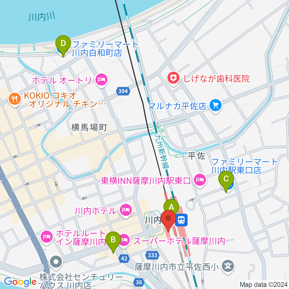 FMさつませんだい周辺のコンビニエンスストア一覧地図