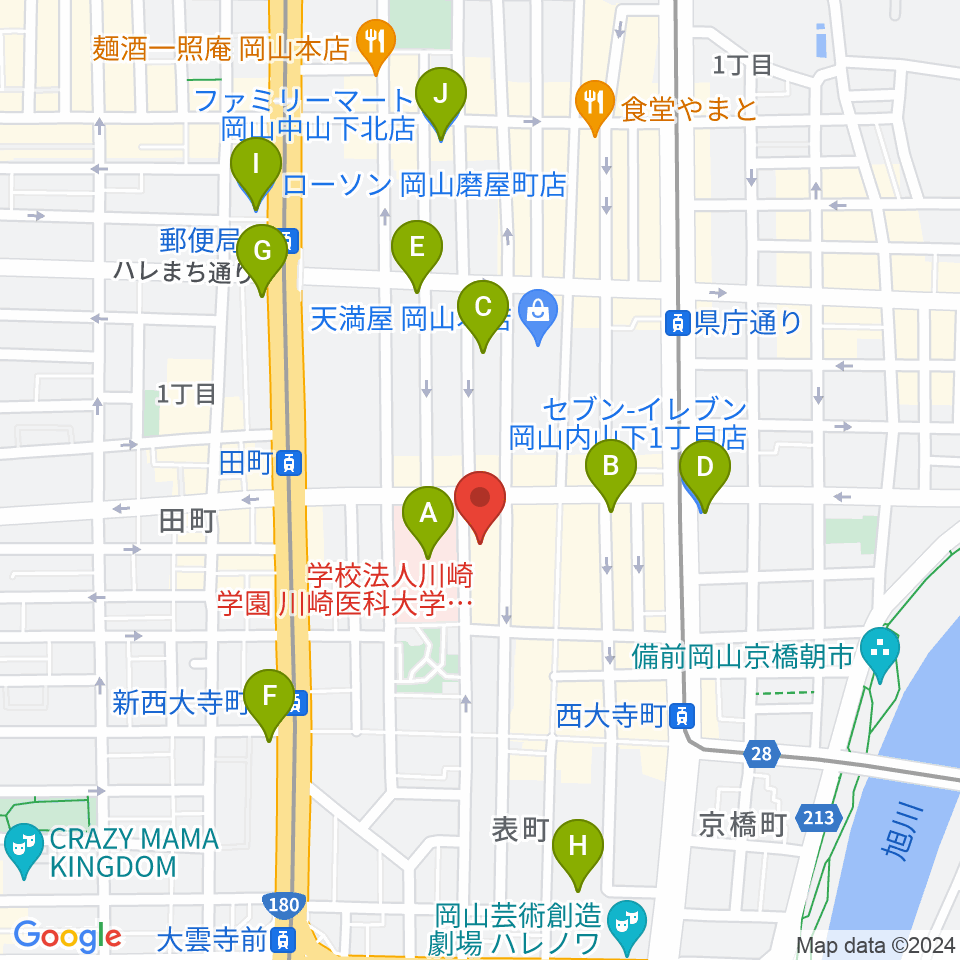 レディオモモ周辺のコンビニエンスストア一覧地図