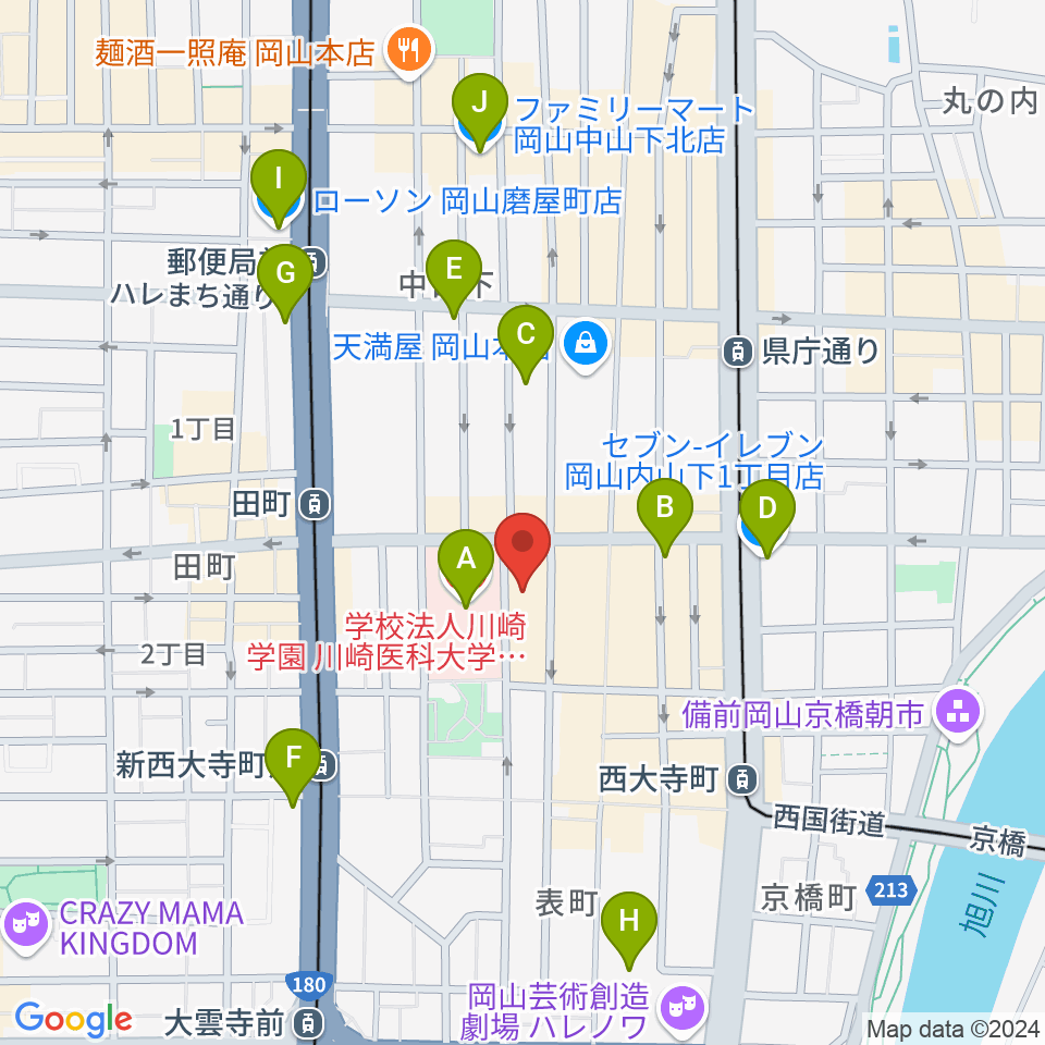 レディオモモ周辺のコンビニエンスストア一覧地図