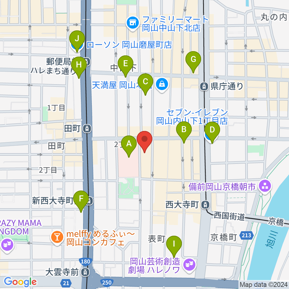 レディオモモ周辺のコンビニエンスストア一覧地図