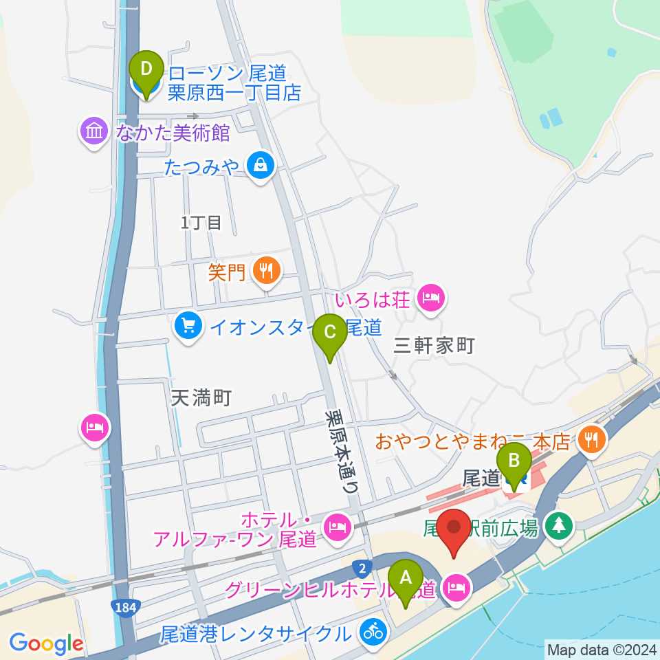 エフエムおのみち周辺のコンビニエンスストア一覧地図