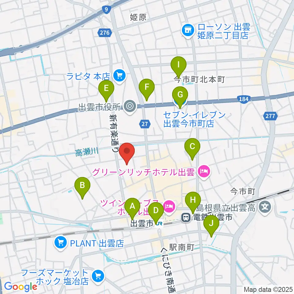 エフエムいずも周辺のコンビニエンスストア一覧地図