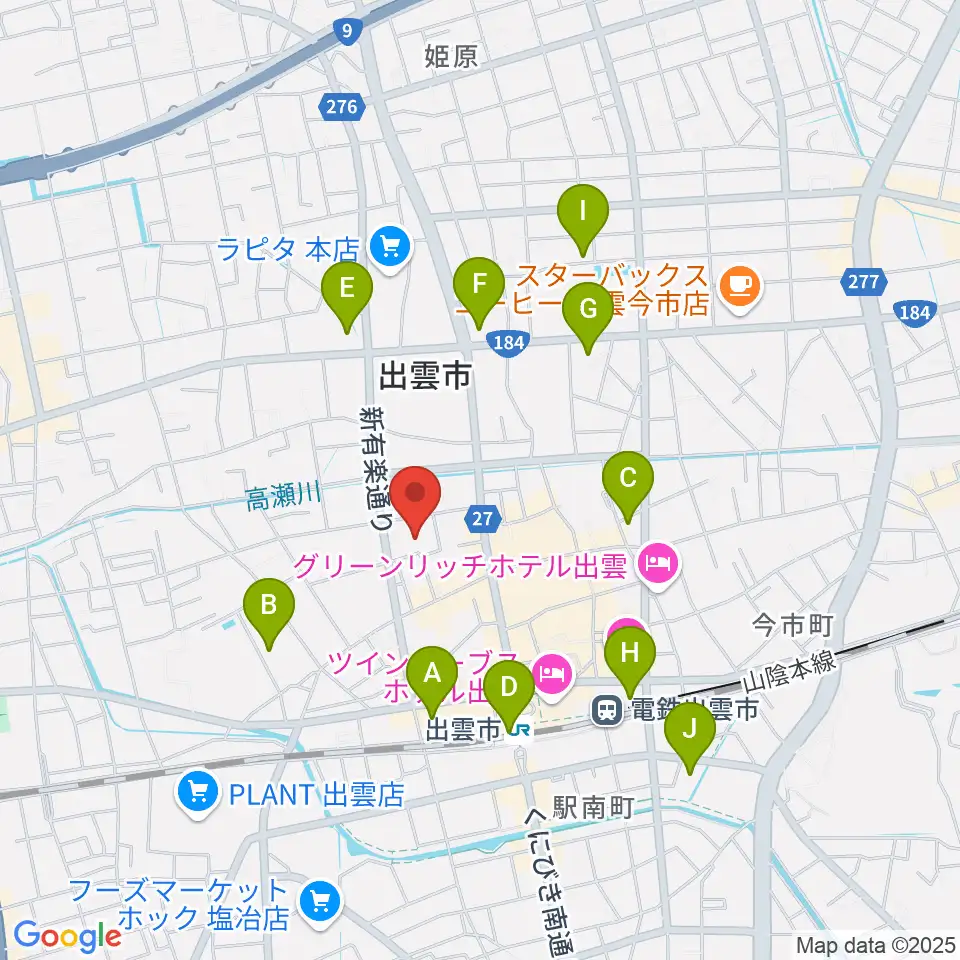 エフエムいずも周辺のコンビニエンスストア一覧地図