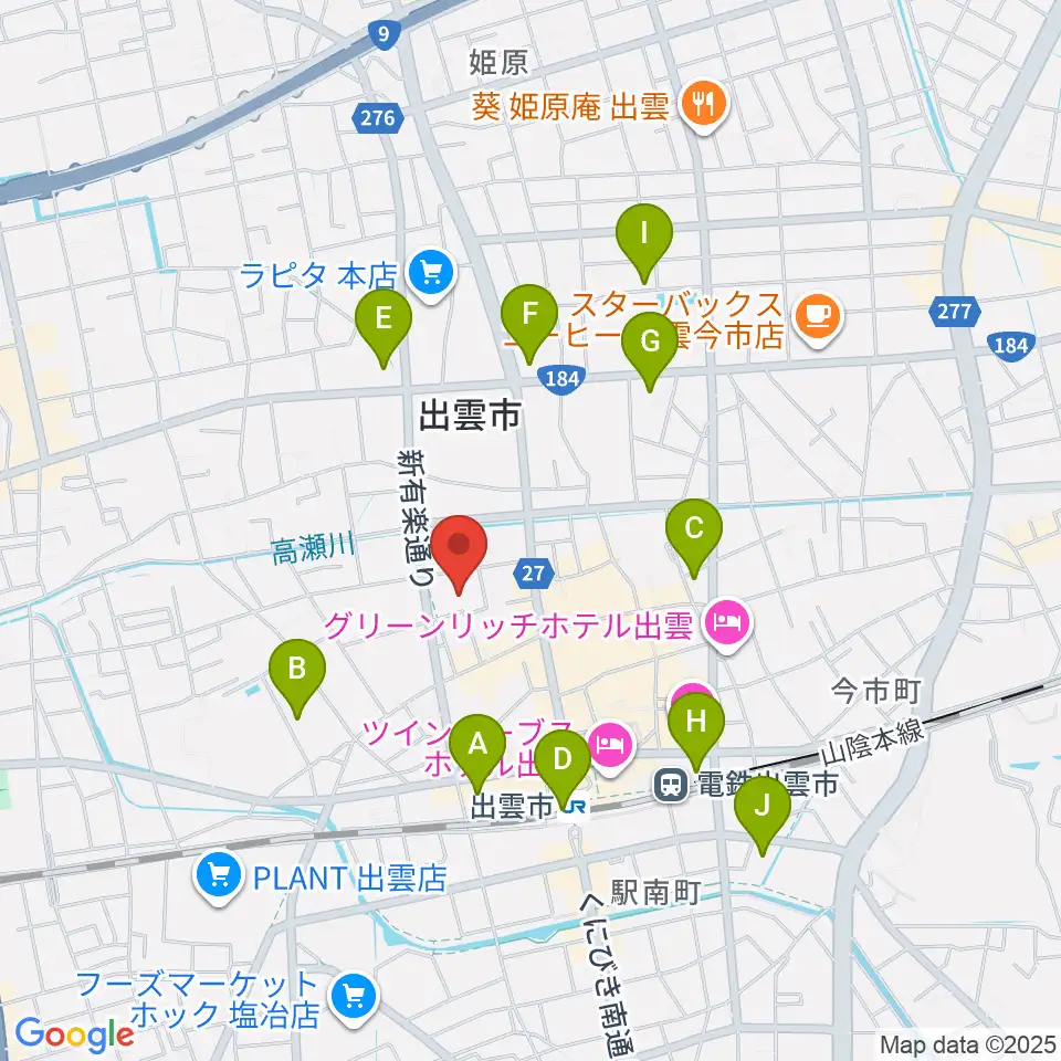 エフエムいずも周辺のコンビニエンスストア一覧地図
