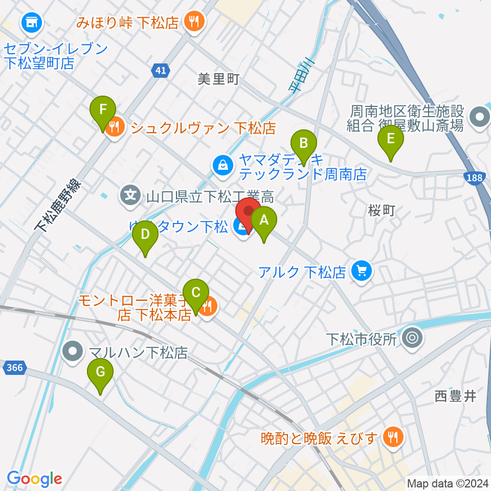 しゅうなんFM周辺のコンビニエンスストア一覧地図