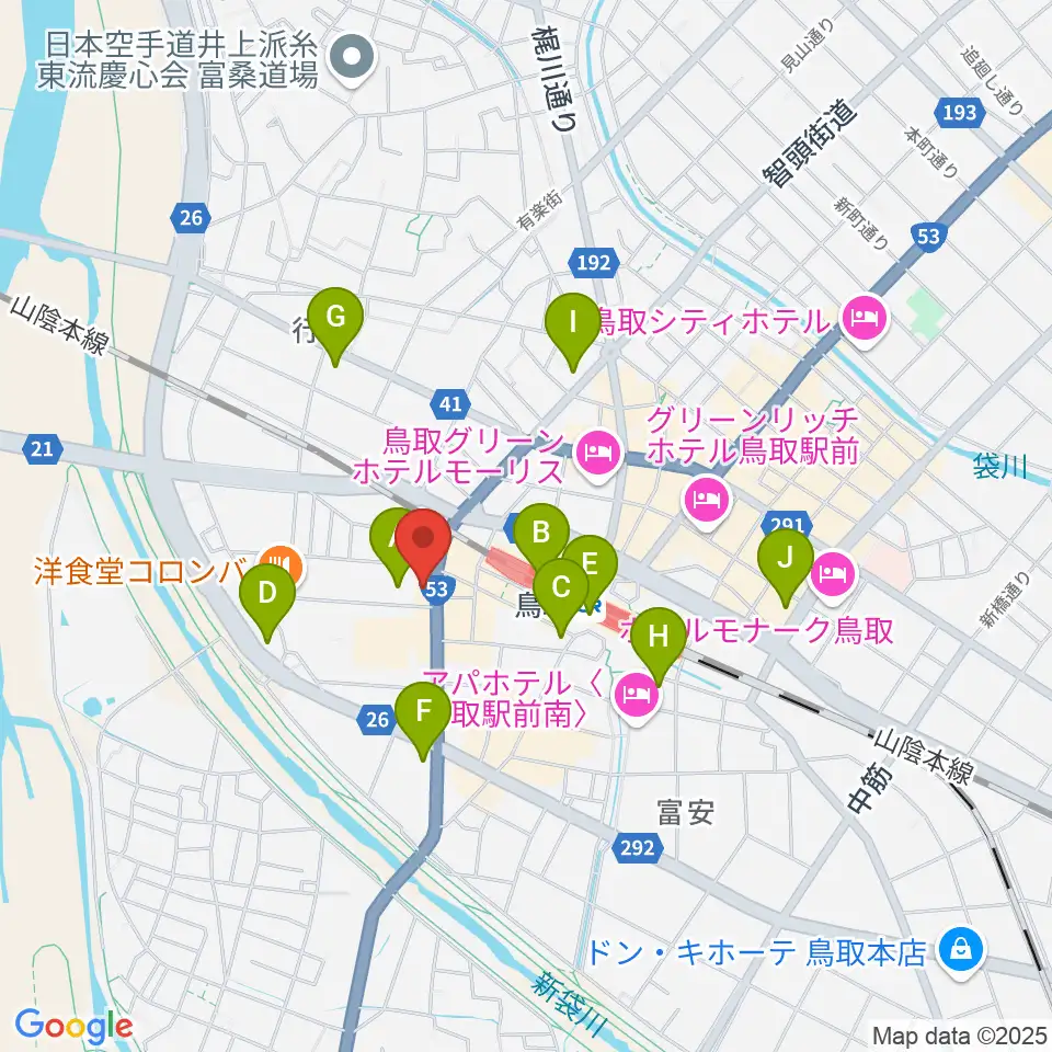 FM鳥取周辺のコンビニエンスストア一覧地図