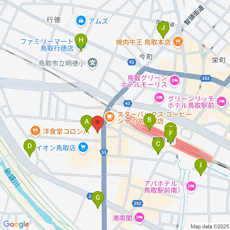 FM鳥取周辺のコンビニエンスストア一覧地図