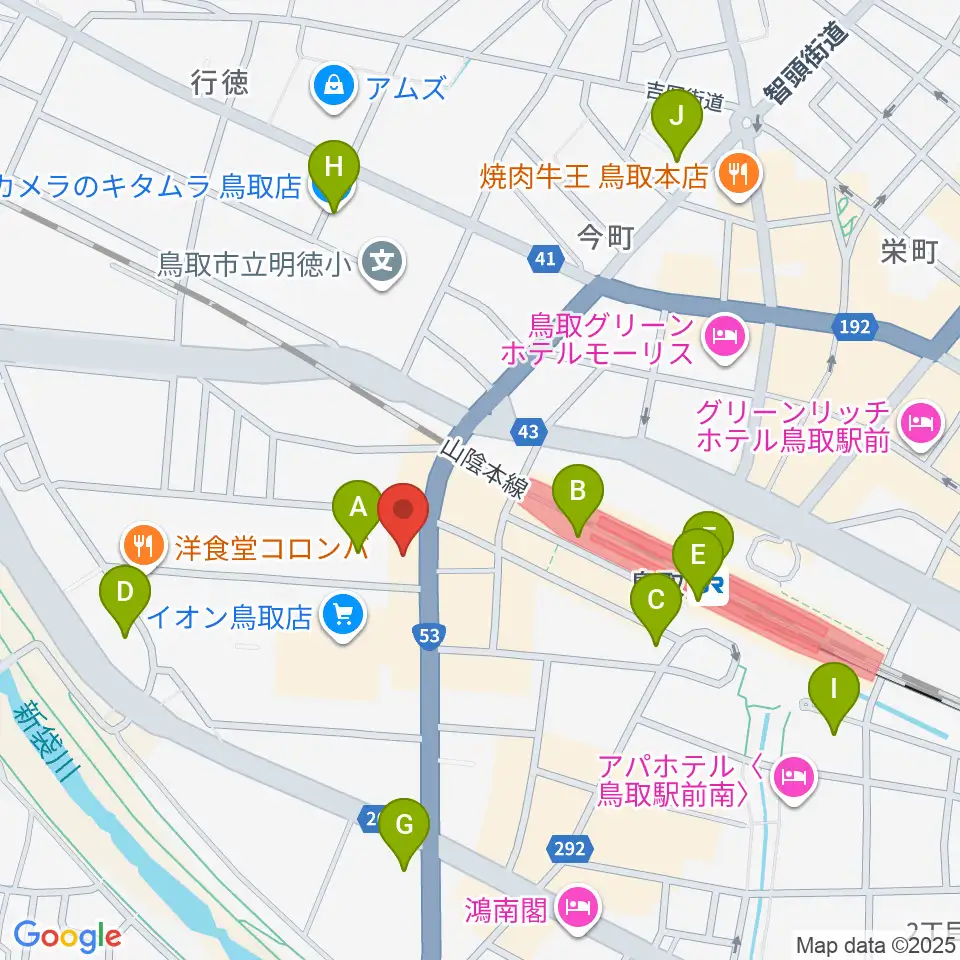FM鳥取周辺のコンビニエンスストア一覧地図