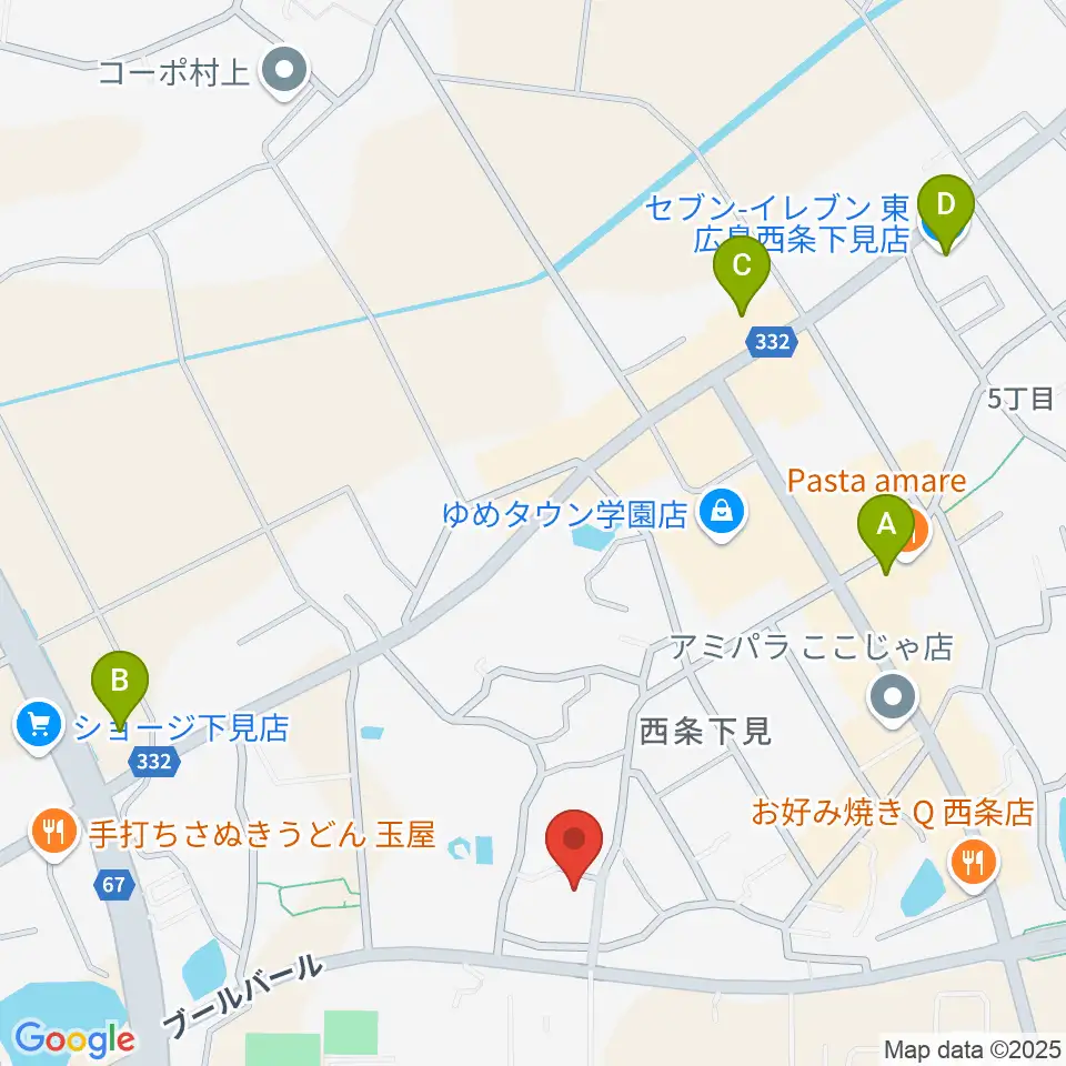 FM東広島周辺のコンビニエンスストア一覧地図