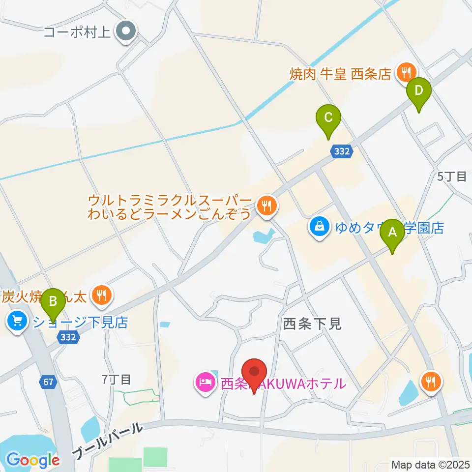 FM東広島周辺のコンビニエンスストア一覧地図