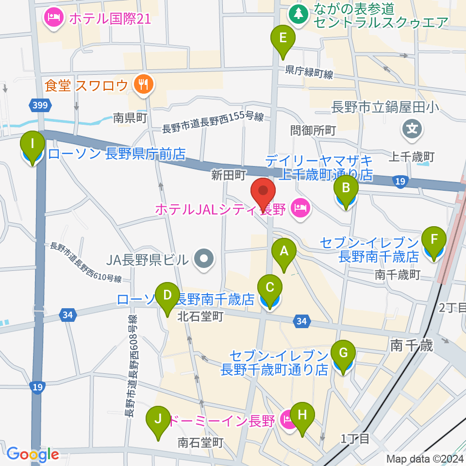 FMぜんこうじ周辺のコンビニエンスストア一覧地図