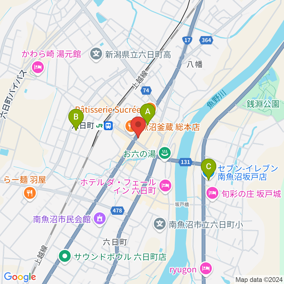 FMゆきぐに周辺のコンビニエンスストア一覧地図