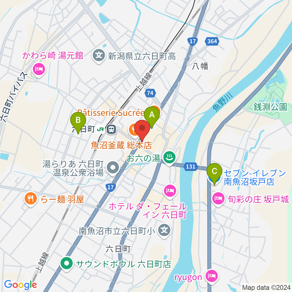 FMゆきぐに周辺のコンビニエンスストア一覧地図