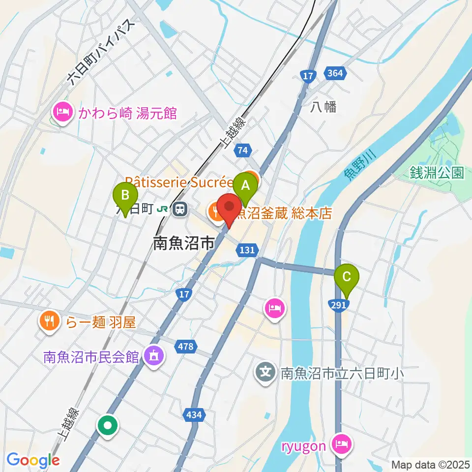FMゆきぐに周辺のコンビニエンスストア一覧地図