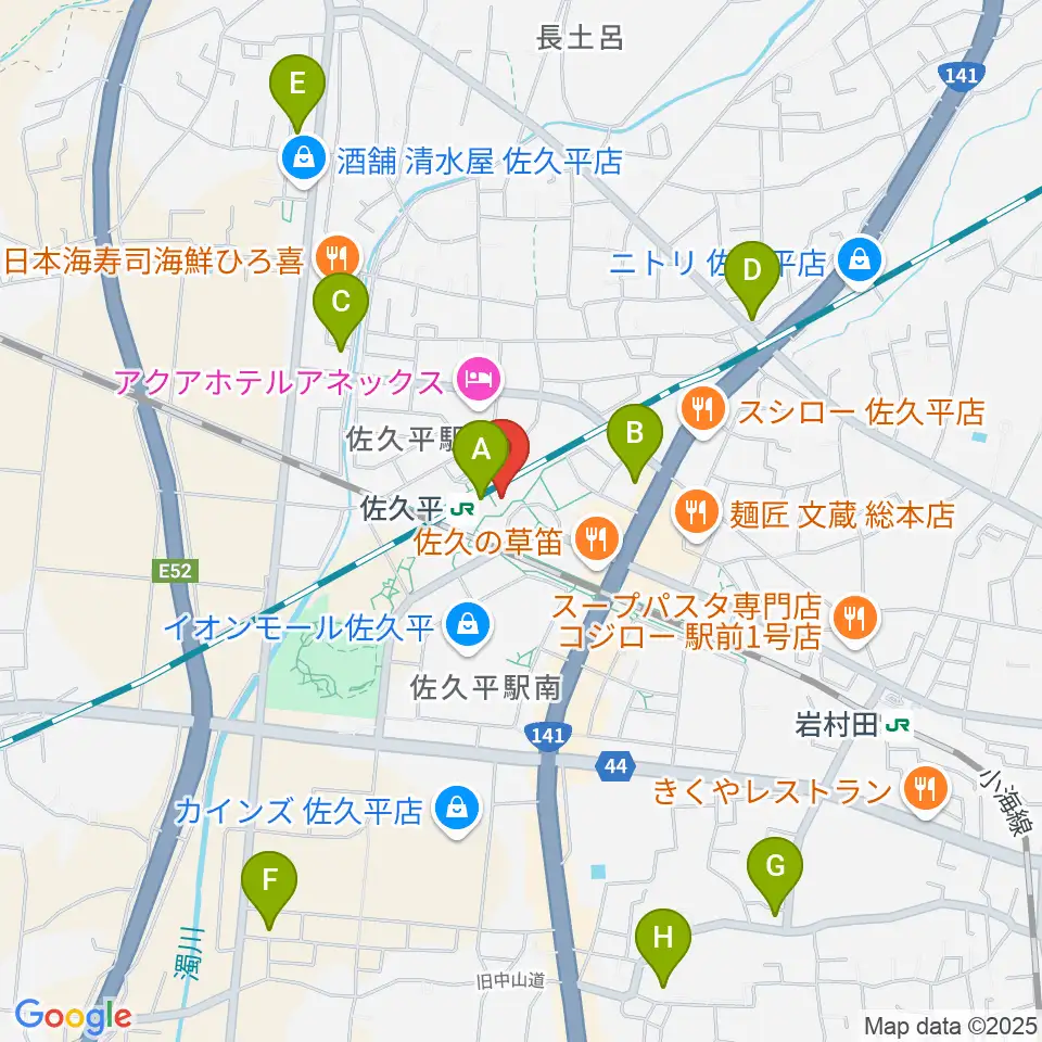 FMさくだいら周辺のコンビニエンスストア一覧地図