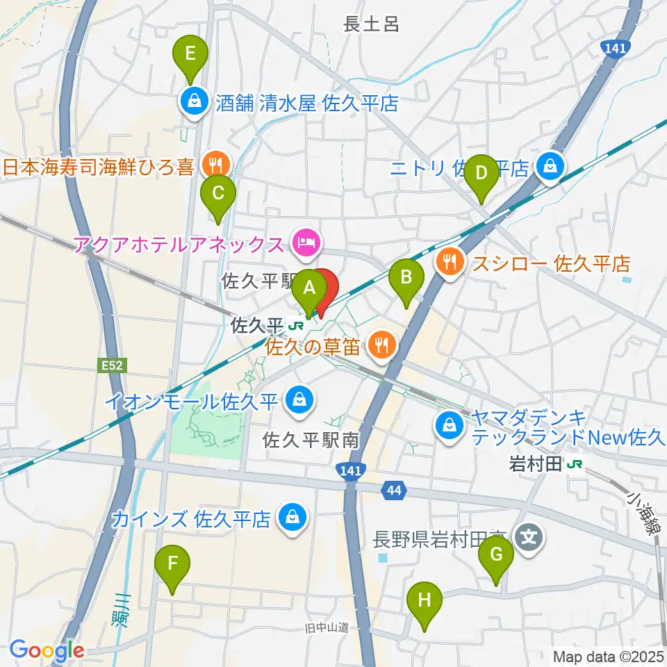FMさくだいら周辺のコンビニエンスストア一覧地図