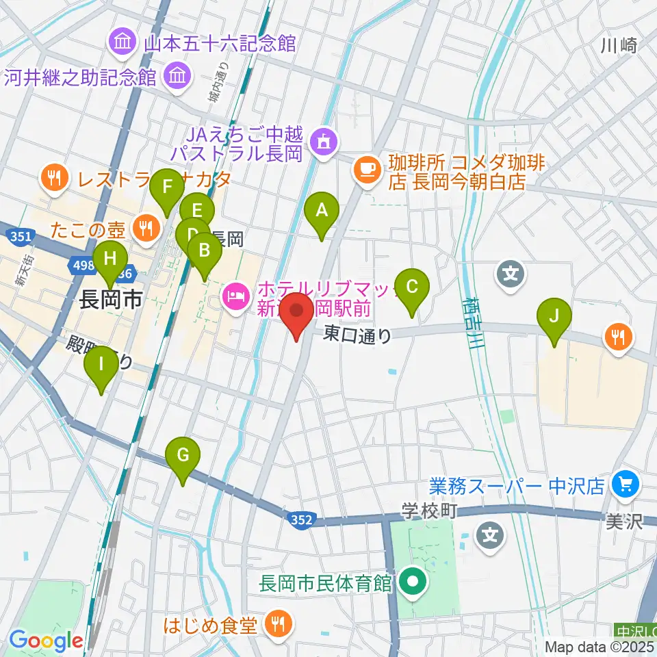 FMながおか周辺のコンビニエンスストア一覧地図