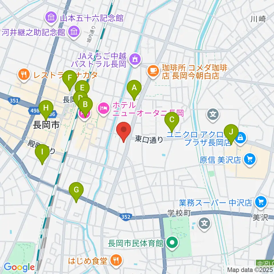 FMながおか周辺のコンビニエンスストア一覧地図