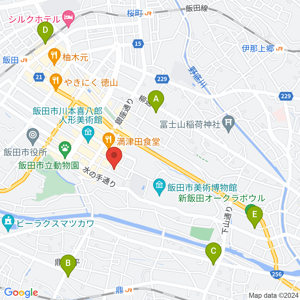 いいだFM・iステーション周辺のコンビニエンスストア一覧地図