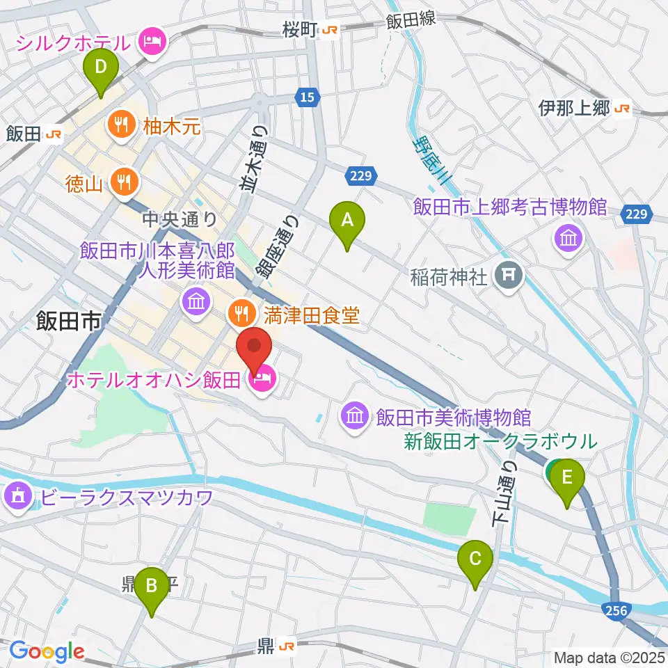 いいだFM・iステーション周辺のコンビニエンスストア一覧地図