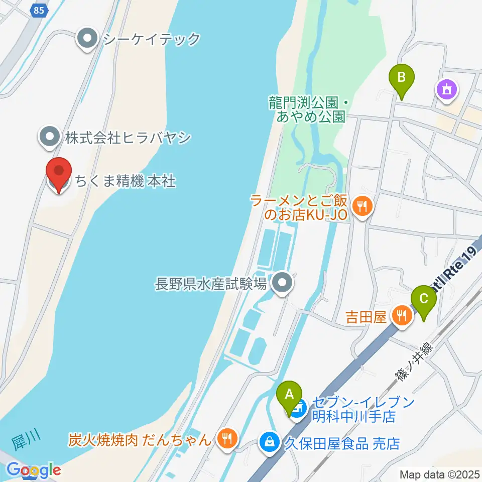 あづみ野エフエム周辺のコンビニエンスストア一覧地図