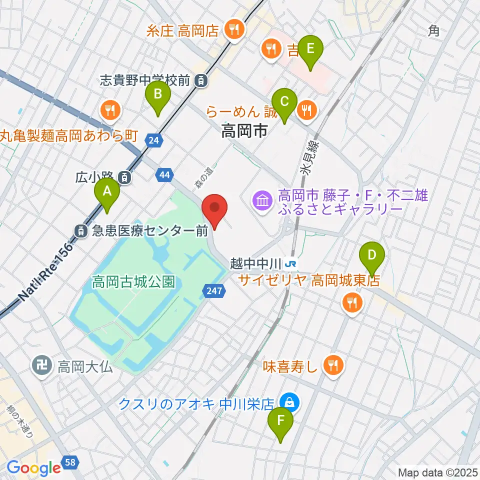 ラジオたかおか周辺のコンビニエンスストア一覧地図